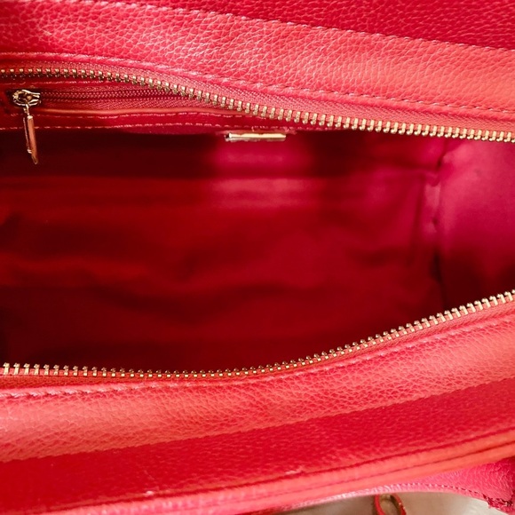 Guess Red Structured Satchel Gold Detail  Hardware - Crossbody Bag - Picture 6 of 6